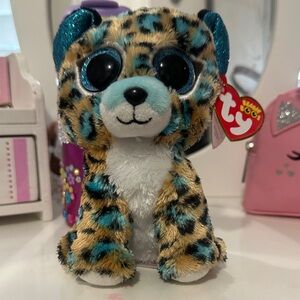 Ty Beanie Boo’s Collection “Cobalt” Blue and Black Spotted Leopard Plush Toy NWT